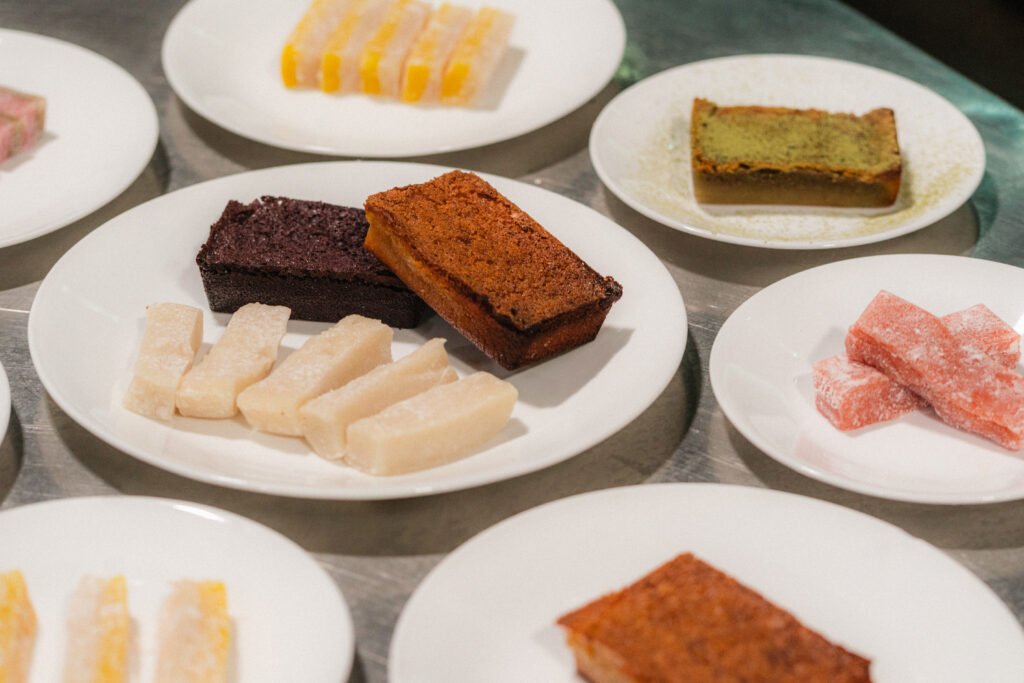 assorted butter mochi cake and chichi dango from keolas eats in seattle