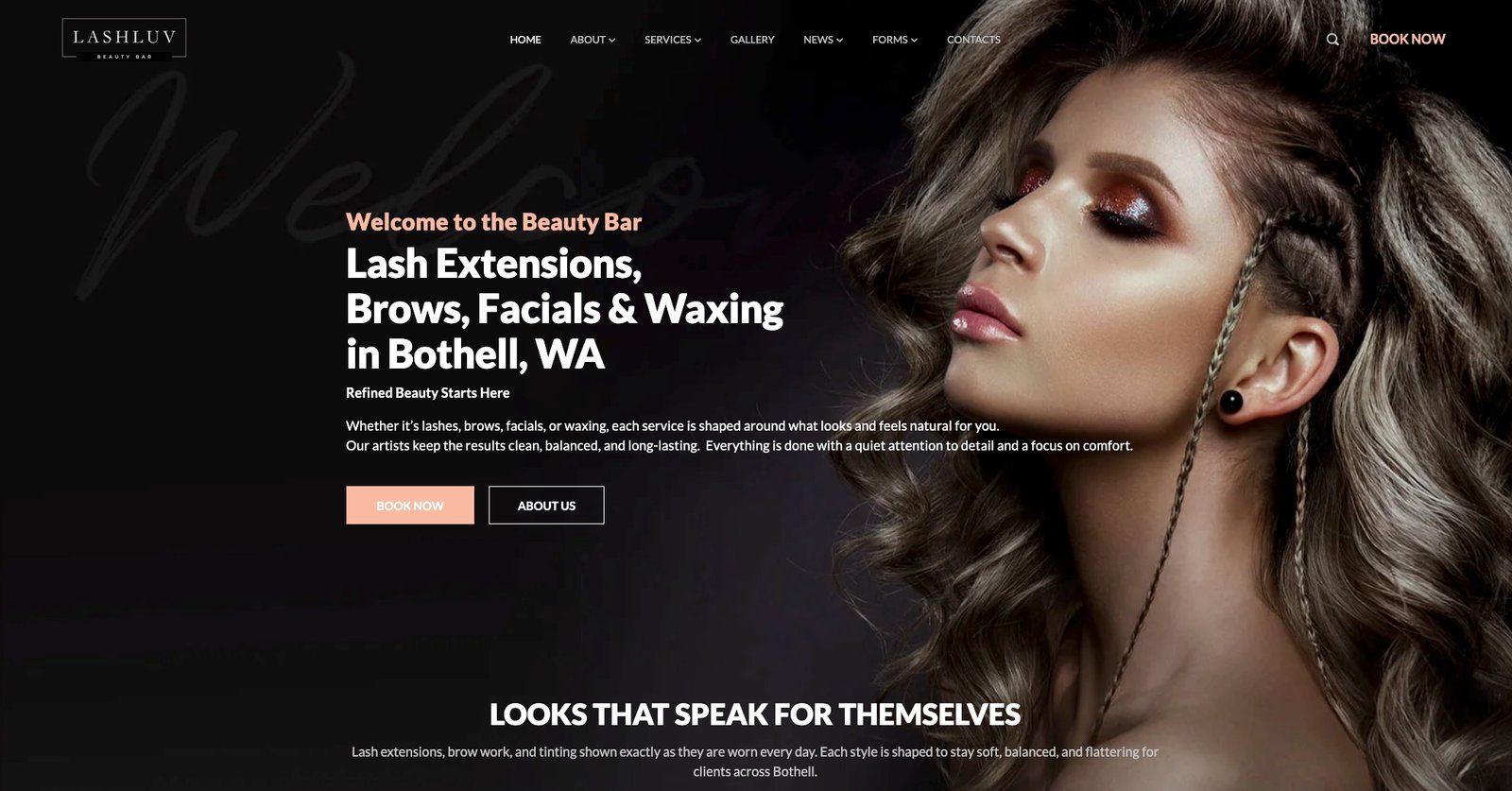 lashluvbeauty bar case study example of rooted rank website design